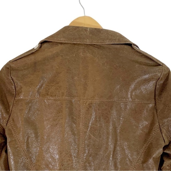 AS by DF Leather Moto Bomber Jacket Size Small - Picture 5 of 11